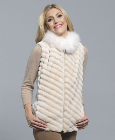 Sheared Beaver Diagonal Cut Vest