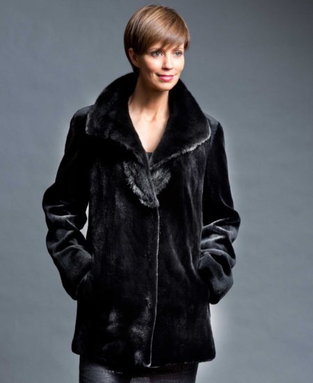 Sheared Mink Reversible Jacket (Shown In Black)