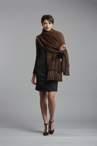 Mink Knitted Shawl 3 - Alaskan Fur