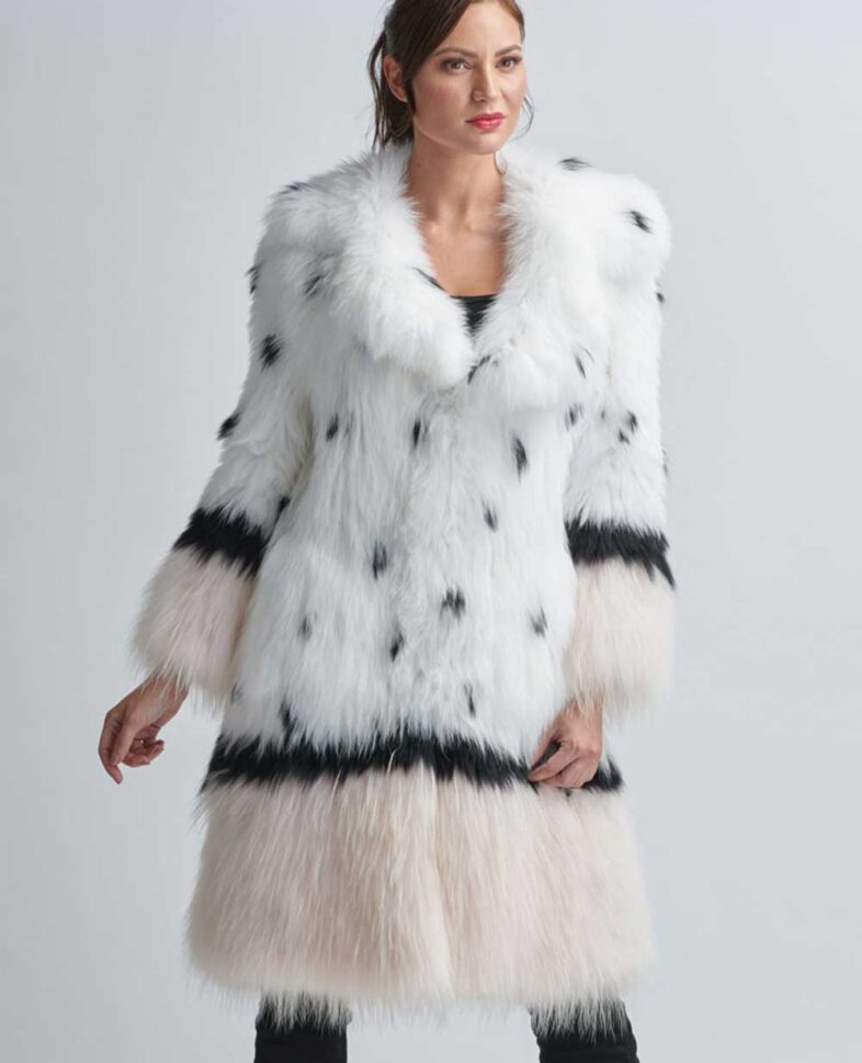 blush fox fur coat