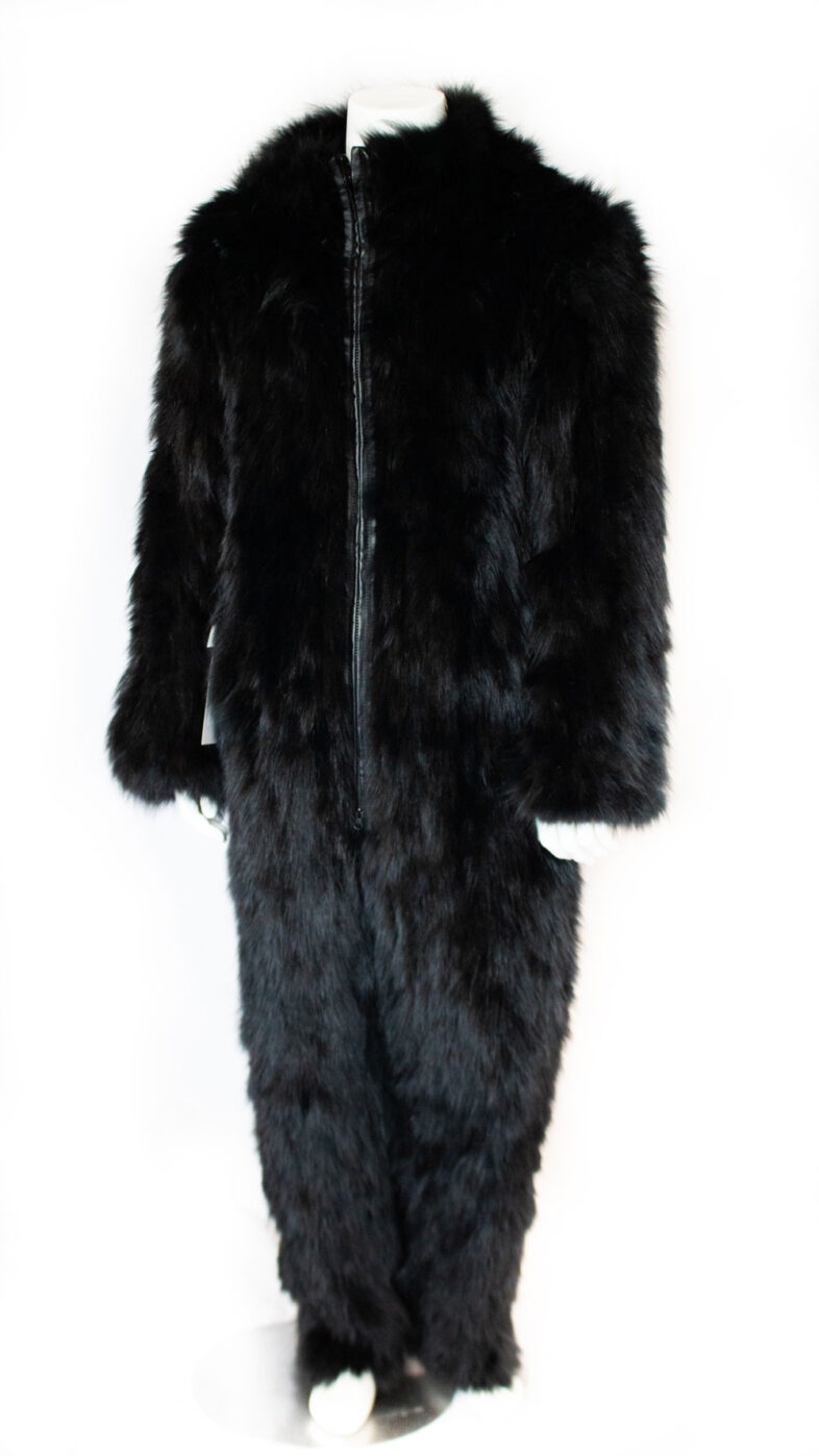 Brown Fox Knitted Jumpsuit w/Hood - Alaskan Fur